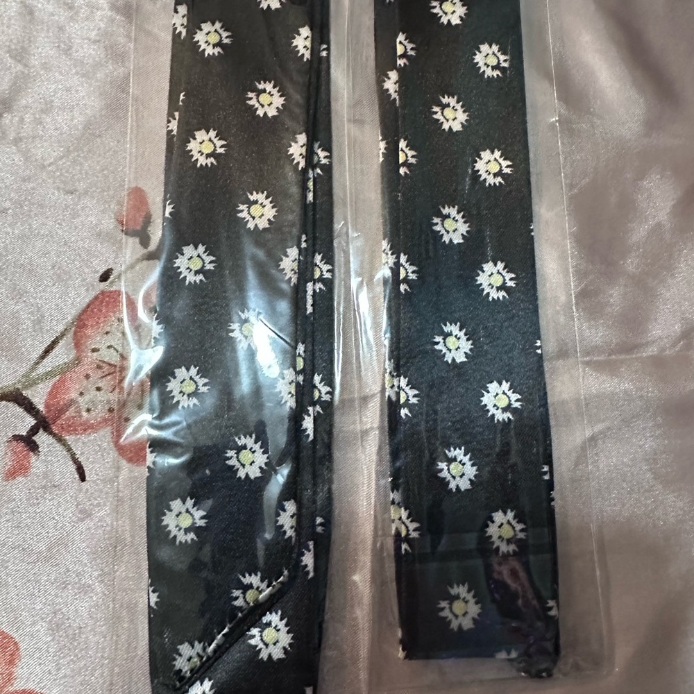 Black Floral twilly Scarf set